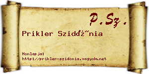 Prikler Szidónia névjegykártya
